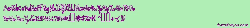 Earwax Font – Purple Fonts on Green Background