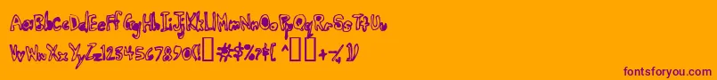 Шрифт Earwax – фиолетовые шрифты на оранжевом фоне
