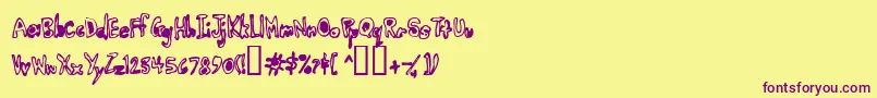 Earwax Font – Purple Fonts on Yellow Background
