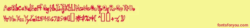 Earwax Font – Red Fonts on Yellow Background