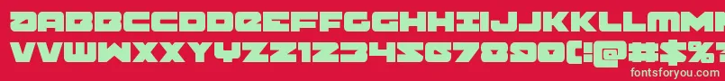 Banjin Font – Green Fonts on Red Background