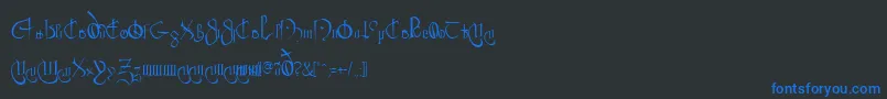 Lisätietoja ClybourneRegular-fontista ClybourneRegular-fontti – siniset fontit mustalla taustalla