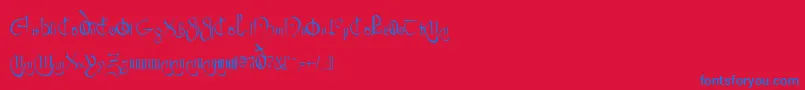 ClybourneRegular Font – Blue Fonts on Red Background