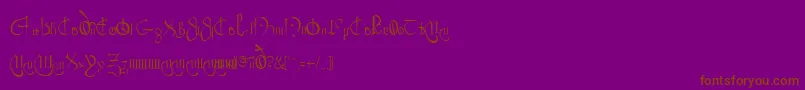 ClybourneRegular-Schriftart – Braune Schriften auf violettem Hintergrund