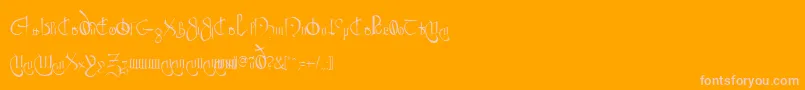 ClybourneRegular-Schriftart – Rosa Schriften auf orangefarbenem Hintergrund