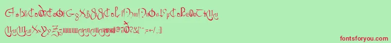 ClybourneRegular Font – Red Fonts on Green Background