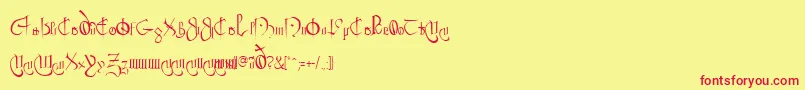 ClybourneRegular Font – Red Fonts on Yellow Background