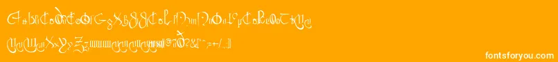 ClybourneRegular-Schriftart – Weiße Schriften auf orangefarbenem Hintergrund