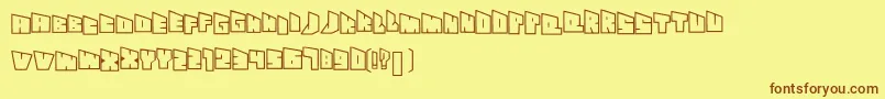 Fonte Seethroughslantyfont – fontes marrons em um fundo amarelo