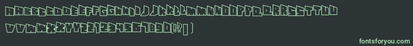 Шрифт Seethroughslantyfont – зелёные шрифты на чёрном фоне