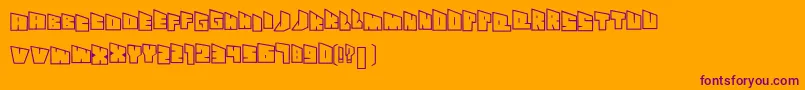 Seethroughslantyfont Font – Purple Fonts on Orange Background