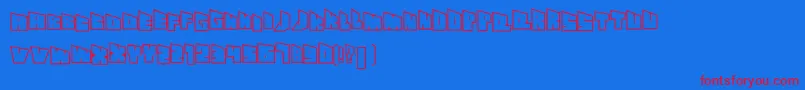 Czcionka Seethroughslantyfont – czerwone czcionki na niebieskim tle