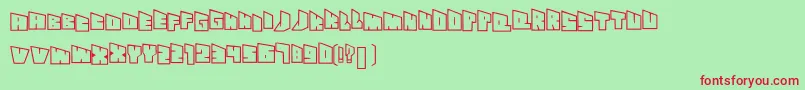 Seethroughslantyfont Font – Red Fonts on Green Background