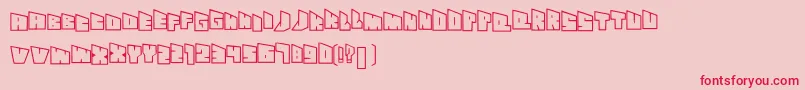 フォントSeethroughslantyfont – ピンクの背景に赤い文字
