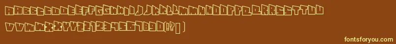 Seethroughslantyfont Font – Yellow Fonts on Brown Background