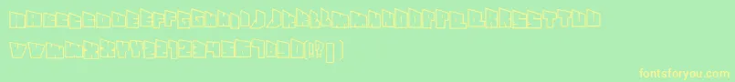 Seethroughslantyfont Font – Yellow Fonts on Green Background