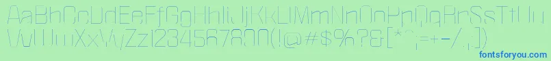 PoliticaXtThin Font – Blue Fonts on Green Background