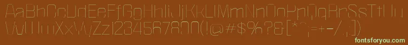 PoliticaXtThin Font – Green Fonts on Brown Background