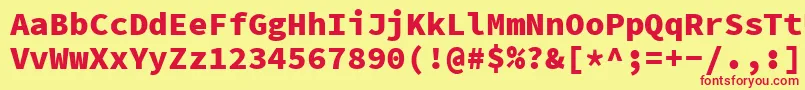 SourcecodeproBlack Font – Red Fonts on Yellow Background