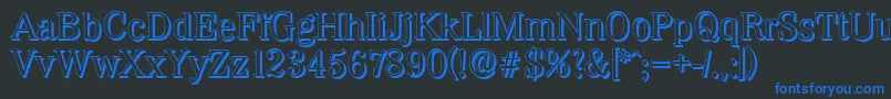 WichitashadowRegular Font – Blue Fonts on Black Background