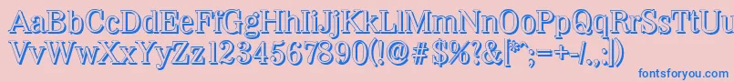 WichitashadowRegular Font – Blue Fonts on Pink Background