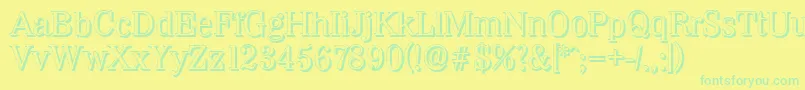 WichitashadowRegular Font – Green Fonts on Yellow Background