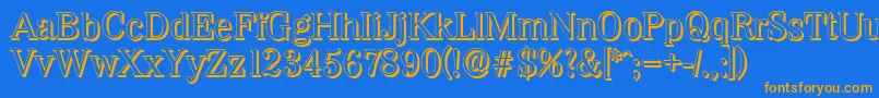 WichitashadowRegular Font – Orange Fonts on Blue Background