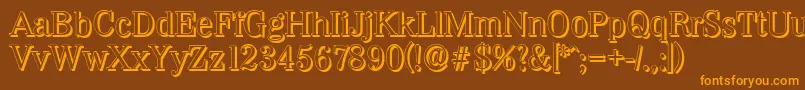 WichitashadowRegular Font – Orange Fonts on Brown Background
