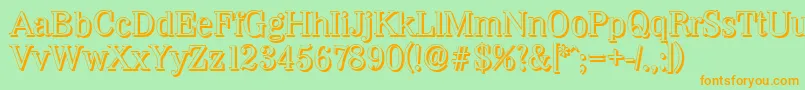 WichitashadowRegular Font – Orange Fonts on Green Background