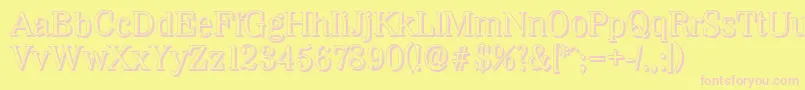 WichitashadowRegular Font – Pink Fonts on Yellow Background