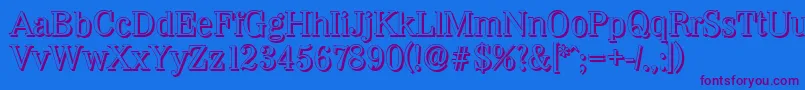 WichitashadowRegular Font – Purple Fonts on Blue Background