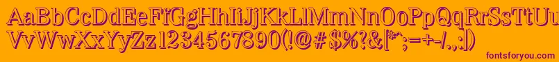 WichitashadowRegular Font – Purple Fonts on Orange Background