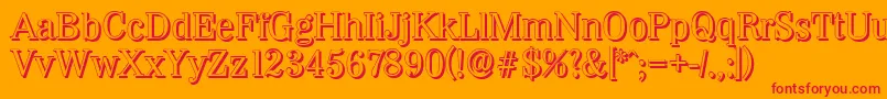 WichitashadowRegular Font – Red Fonts on Orange Background
