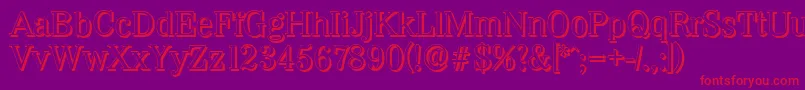 WichitashadowRegular Font – Red Fonts on Purple Background