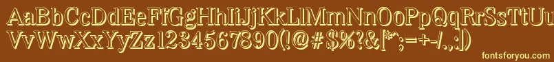 WichitashadowRegular Font – Yellow Fonts on Brown Background