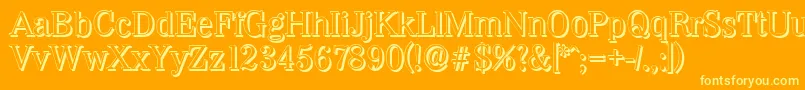 WichitashadowRegular Font – Yellow Fonts on Orange Background