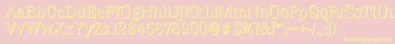 WichitashadowRegular Font – Yellow Fonts on Pink Background