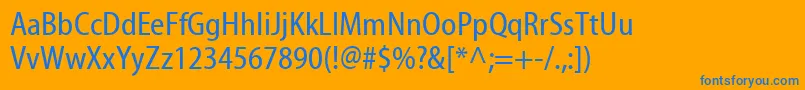 MyriadCondensedWeb Font – Blue Fonts on Orange Background