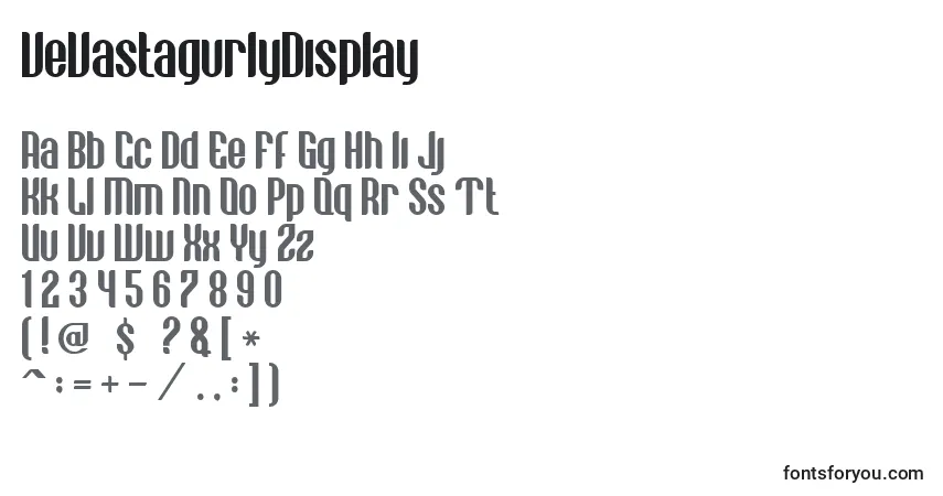 Schriftart VeVastagurlyDisplay – Alphabet, Zahlen, spezielle Symbole