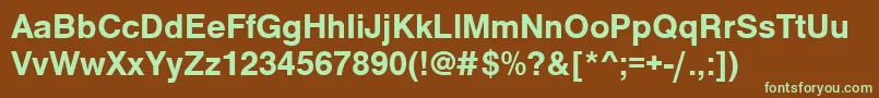 Czcionka Nimbussanno5tcymed – zielone czcionki na brązowym tle