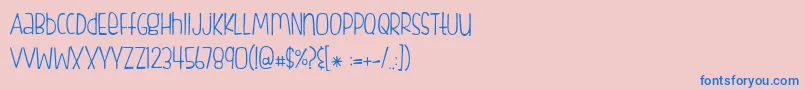FishfingersLight Font – Blue Fonts on Pink Background
