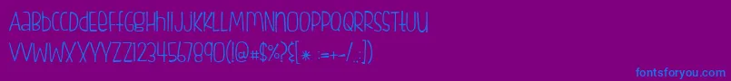 FishfingersLight Font – Blue Fonts on Purple Background