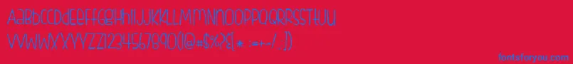 FishfingersLight-fontti – siniset fontit punaisella taustalla