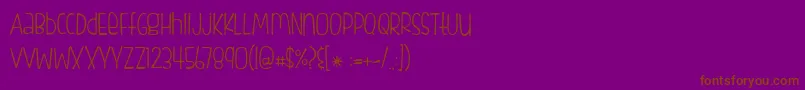 フォントFishfingersLight – 紫色の背景に茶色のフォント