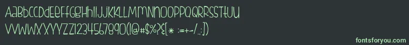 フォントFishfingersLight – 黒い背景に緑の文字