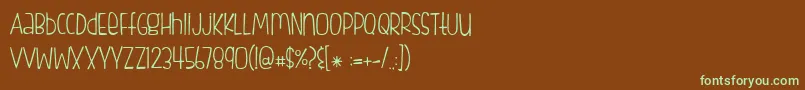 FishfingersLight Font – Green Fonts on Brown Background
