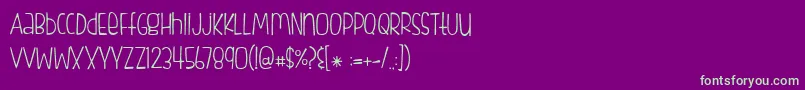 FishfingersLight Font – Green Fonts on Purple Background