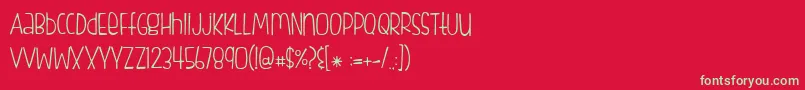 FishfingersLight Font – Green Fonts on Red Background