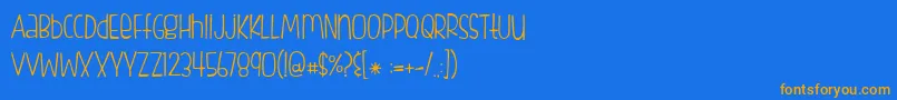 FishfingersLight Font – Orange Fonts on Blue Background