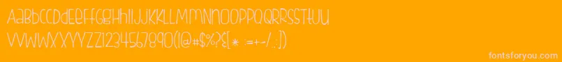 FishfingersLight Font – Pink Fonts on Orange Background